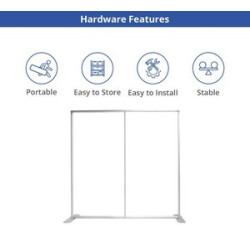8' x 8' Step and Repeat Straight Pillow Case Backdrop (Hardware only)
