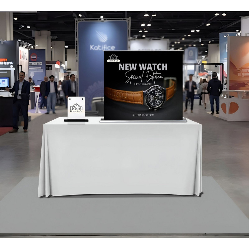 Silverstep Tabletop 36'' Retractable Banner Stand - Premium Greyback (Graphic only)