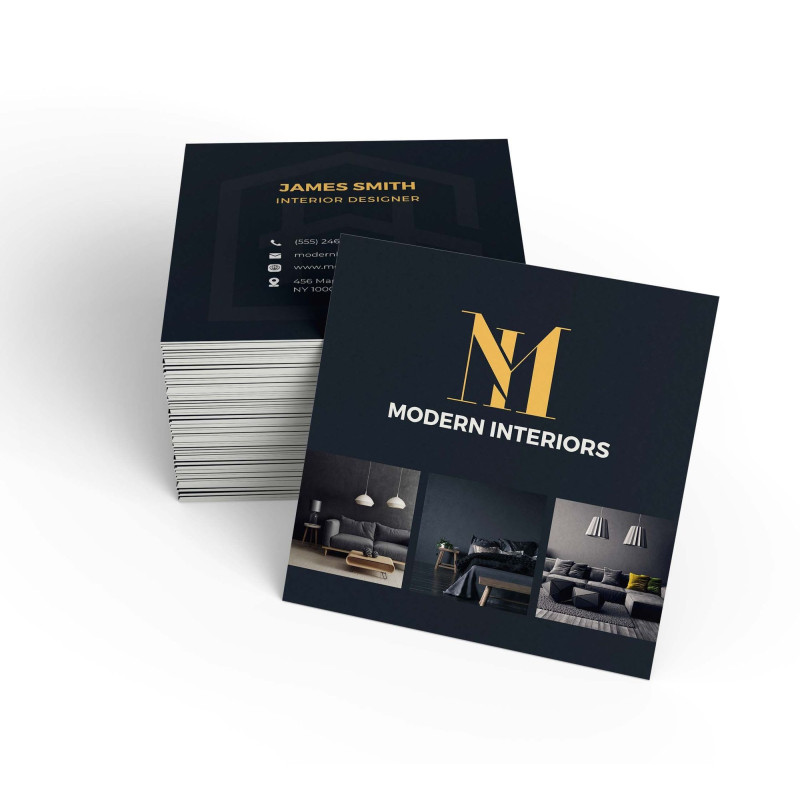 Square Business Cards - Printed Front and Back (3" x 3")