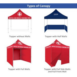 10' Custom Aluminum Canopy Tent Package with Double Sided Full Backwall and Half Sidewalls