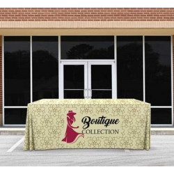 Pleated Table Cover, Fire Retardant Polyester Fabric (8' x 2.5')