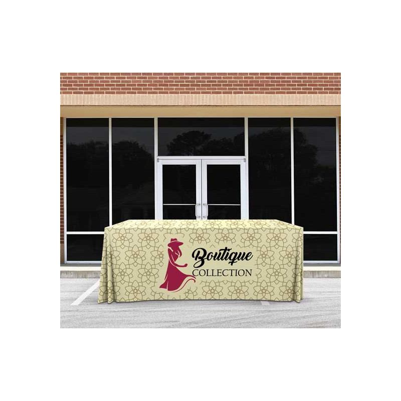 Pleated Table Cover, Fire Retardant Polyester Fabric (8' x 2.5')
