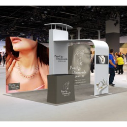 20' Inline Trade Show Booth – Modular Package with Media Display