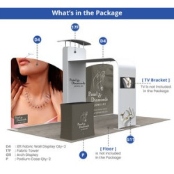 20' Inline Trade Show Booth – Modular Package with Media Display