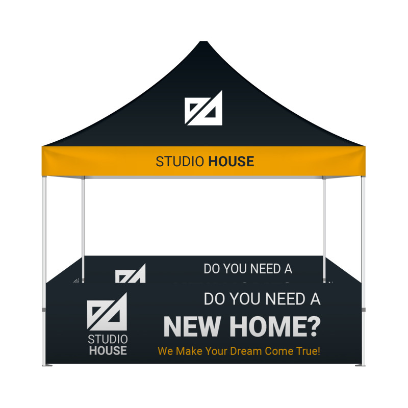 10' Aluminum Canopy Tent Package with Single-Sided Half Walls (All Sides)