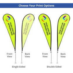 3.33' x 7.75 Teardrop Flags for Outdoor Advertising with Spike Base