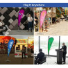 3.33' x 7.75 Teardrop Flags for Outdoor Advertising with Spike Base