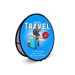 3.94' x 3.94' Circle Pop Up Banner