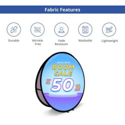 3.94' x 3.94' Circle Pop Up Banner