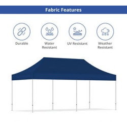 20' Aluminum Canopy Tent - Sustainable Tent Fabric (Frame+Topper)
