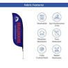 2' x 7.58' Feather Flag Double Sided Graphic package w/Cross Base