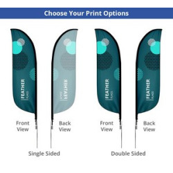 2' x 7.58' Feather Flag Double Sided Graphic package w/Cross Base