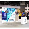 10' Inline Trade Show Booth – Modular Display with LED Lights, Monitor Mount & Counter