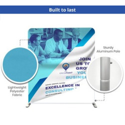 10' Inline Trade Show Booth – Modular Display with LED Lights, Monitor Mount & Counter