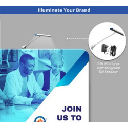 10' Inline Trade Show Booth – Modular Display with LED Lights, Monitor Mount & Counter