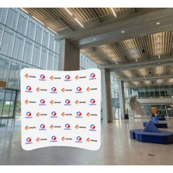 8' x 8' Step and Repeat Curved Pillow Case Backdrop (Graphic only)