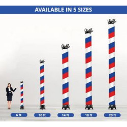 Barber Pole (Red, White, Blue) Tube package