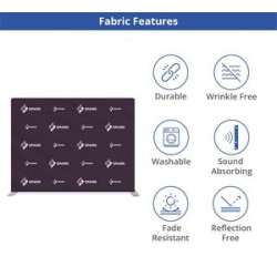 10' x 8' Step and Repeat Straight Pillow Case Backdrop Double Sided Package