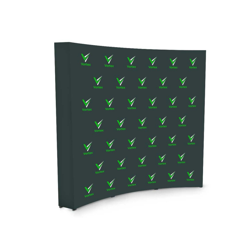 8' x 8' Step and Repeat Fabric Pop Up Curved Display Package