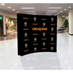 8' x 8' Step and Repeat Fabric Pop Up Curved Display Package
