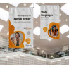 Polyester Fabric Banners with Top Pole Pocket - (1' x 1') SQFT