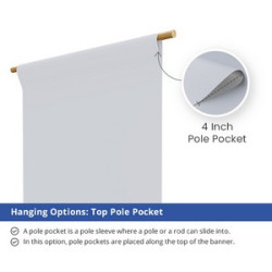 Polyester Fabric Banners with Top Pole Pocket - (1' x 1') SQFT