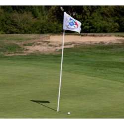 Golf Flags - Rectangle with Plastic Tube + Fibre Pole (20" x 14") - Double Sided