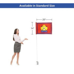 Golf Flags - Rectangle with Plastic Tube + Fibre Pole (20" x 14") - Double Sided