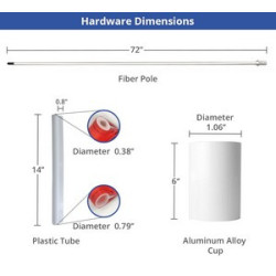 Golf Flags - Rectangle with Plastic Tube + Fibre Pole (20" x 14") - Double Sided
