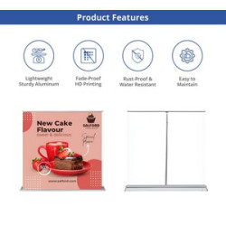 Silverstep Tabletop 36'' Retractable Banner Stand - Standard Fabric (Graphic only)