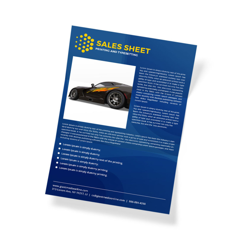 Sales Sheets (8.5" x 11")