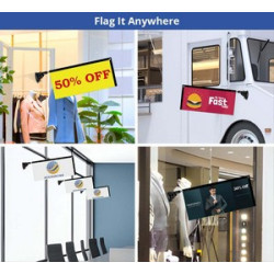 Suction Cup Flags - Rectangle Single Sided Package (9.06'' x 20.47'')