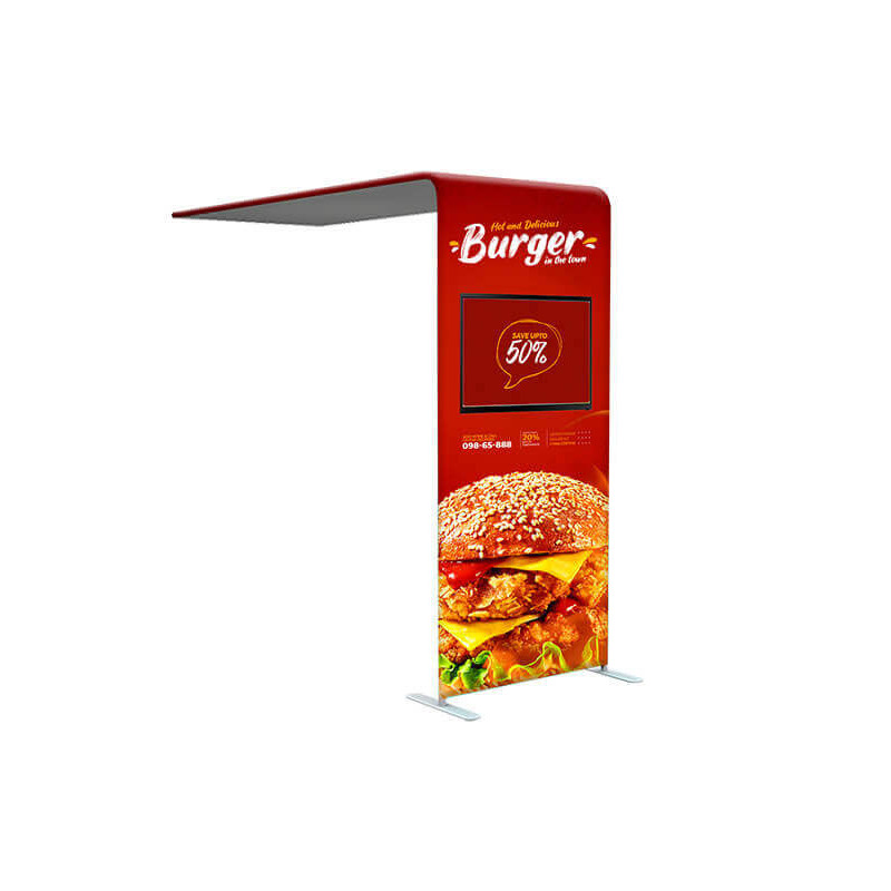 L shaped Tube Arch Fabric Display, Single Sided (8.5' x 7.5ft)