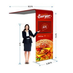 L shaped Tube Arch Fabric Display, Single Sided (8.5' x 7.5ft)