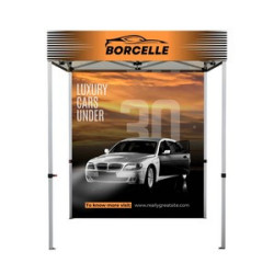 6' Aluminum Canopy Tent with Full Back Wall & Half Side Walls (Single-Sided)