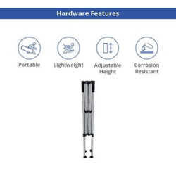 6' Aluminum Canopy Tent with Full Back Wall & Half Side Walls (Single-Sided)
