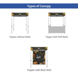 6' Aluminum Canopy Tent with Full Back Wall & Half Side Walls (Single-Sided)