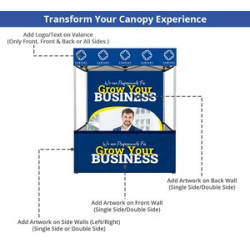 6' Aluminum Canopy Tent with Full Back Wall & Half Side Walls (Single-Sided)