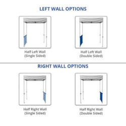 6' Aluminum Canopy Tent with Full Back Wall & Half Side Walls (Single-Sided)