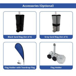 6' Aluminum Canopy Tent with Full Back Wall & Half Side Walls (Single-Sided)