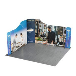 13' Magnetic Modular Fabric Displays - Dynamic Curved L Shape (Double Sided)