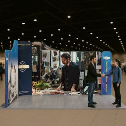 13' Magnetic Modular Fabric Displays - Dynamic Curved L Shape (Double Sided)