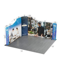 13' Magnetic Modular Fabric Displays - Dynamic Curved L Shape (Double Sided)