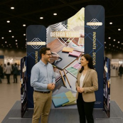 6.5' Magnetic Modular Fabric Display - Five Maglock Panels (Double Sided)