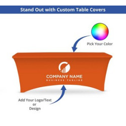 Stretch Table Cover - 4Sided with Zipper Back - Sleek Fit (4' x 2.5')
