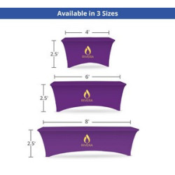 Stretch Table Cover - 4Sided with Zipper Back - Sleek Fit (4' x 2.5')