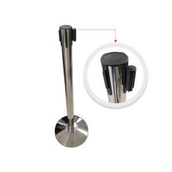 Retractable Belt Barrier Stanchion - Stainless Steel (6.56ft)