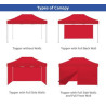 15' Aluminum Canopy Tent - Standard Tent Fabric (Frame + Topper + Backwall)
