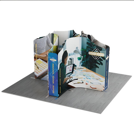 13' Magnetic Modular Fabric Displays - Tapered Island Shape (Single Sided)