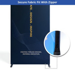 20' Magnetic Modular Fabric Displays 4 Curved L Shaped Sections (Single Sided)
